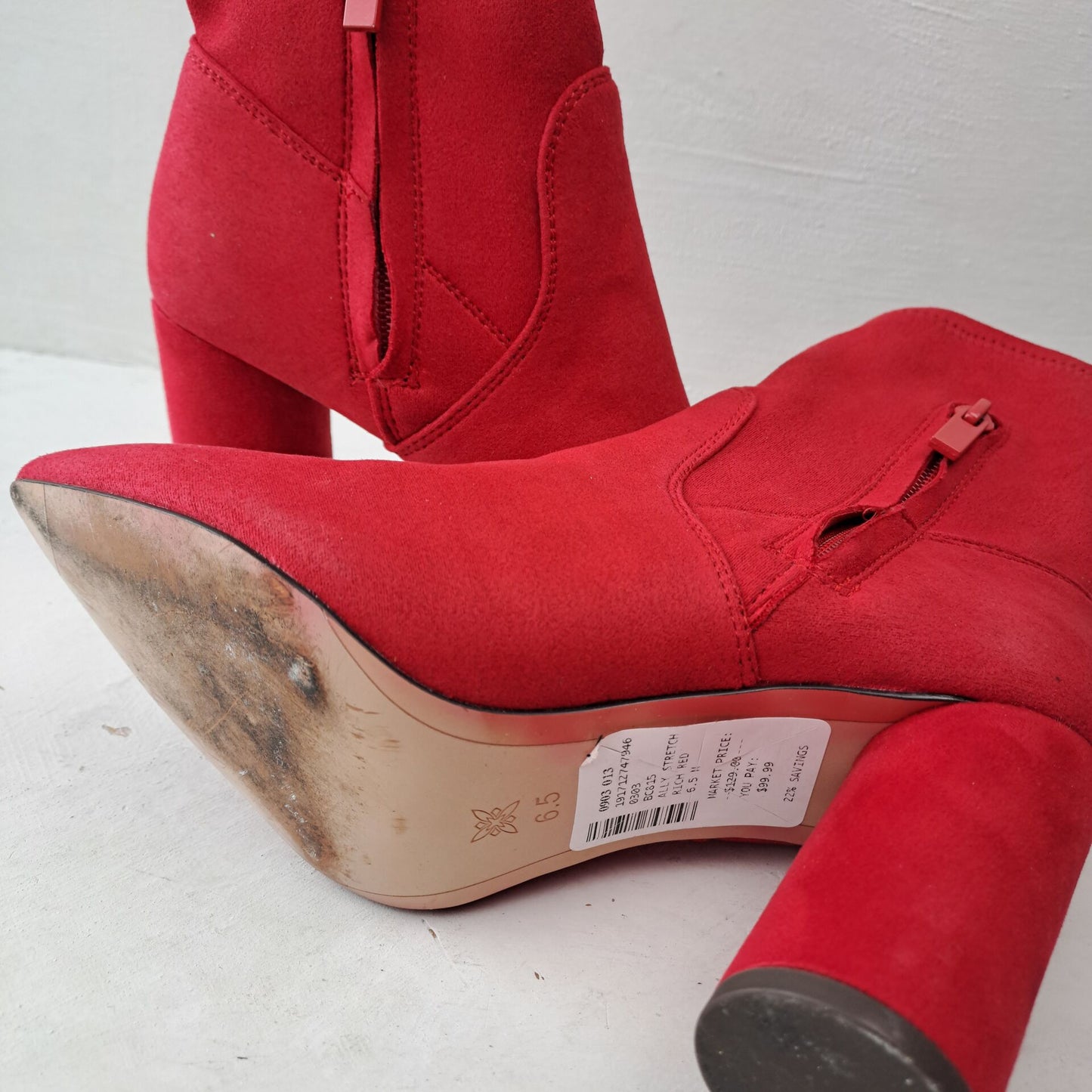 Womens Red Ankle Boots Size 36.5