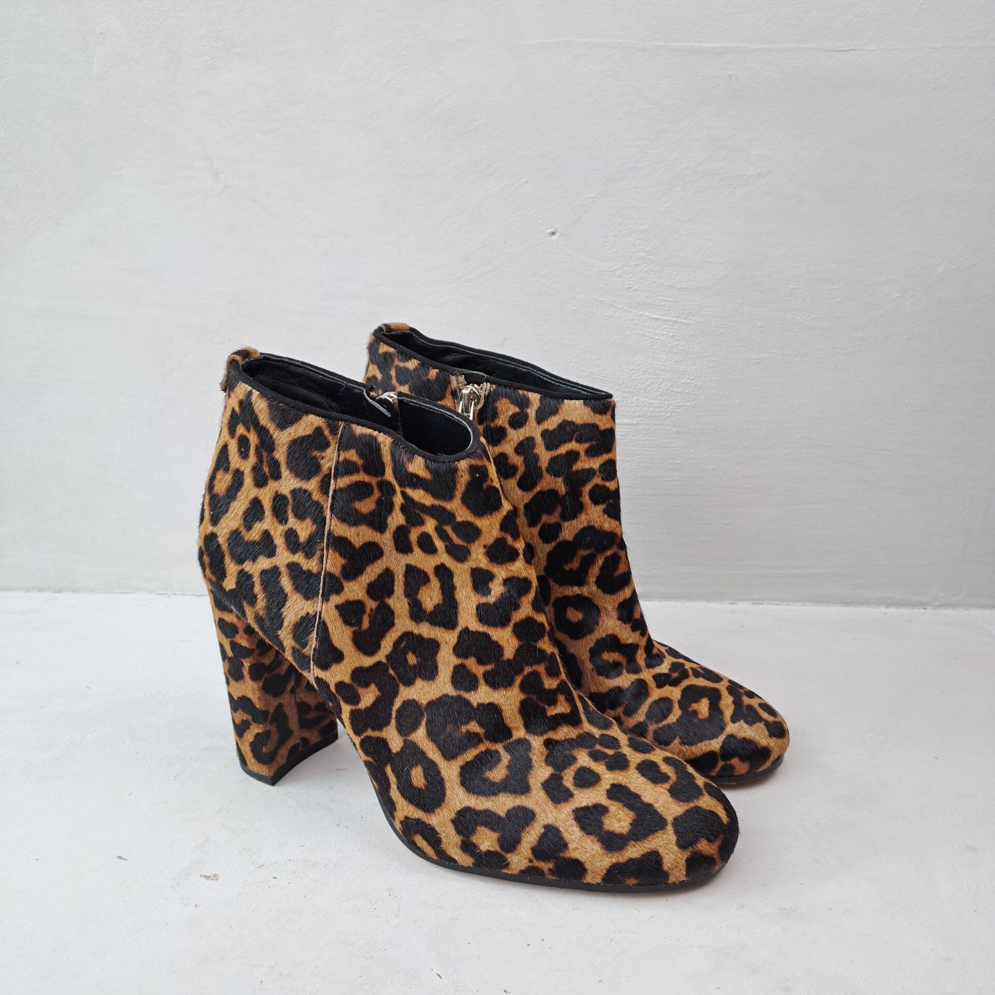 Sam Edelman Womens CAMBELL Leopard Ankle Boots Size 38.5