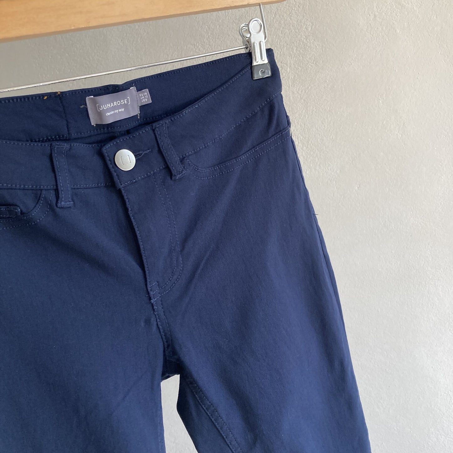 Womens Navy Capri Trousers Size 38