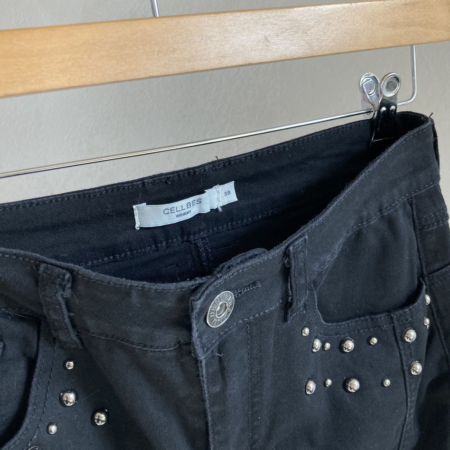 Cellbes Womens Black Denim Skirt Size 38