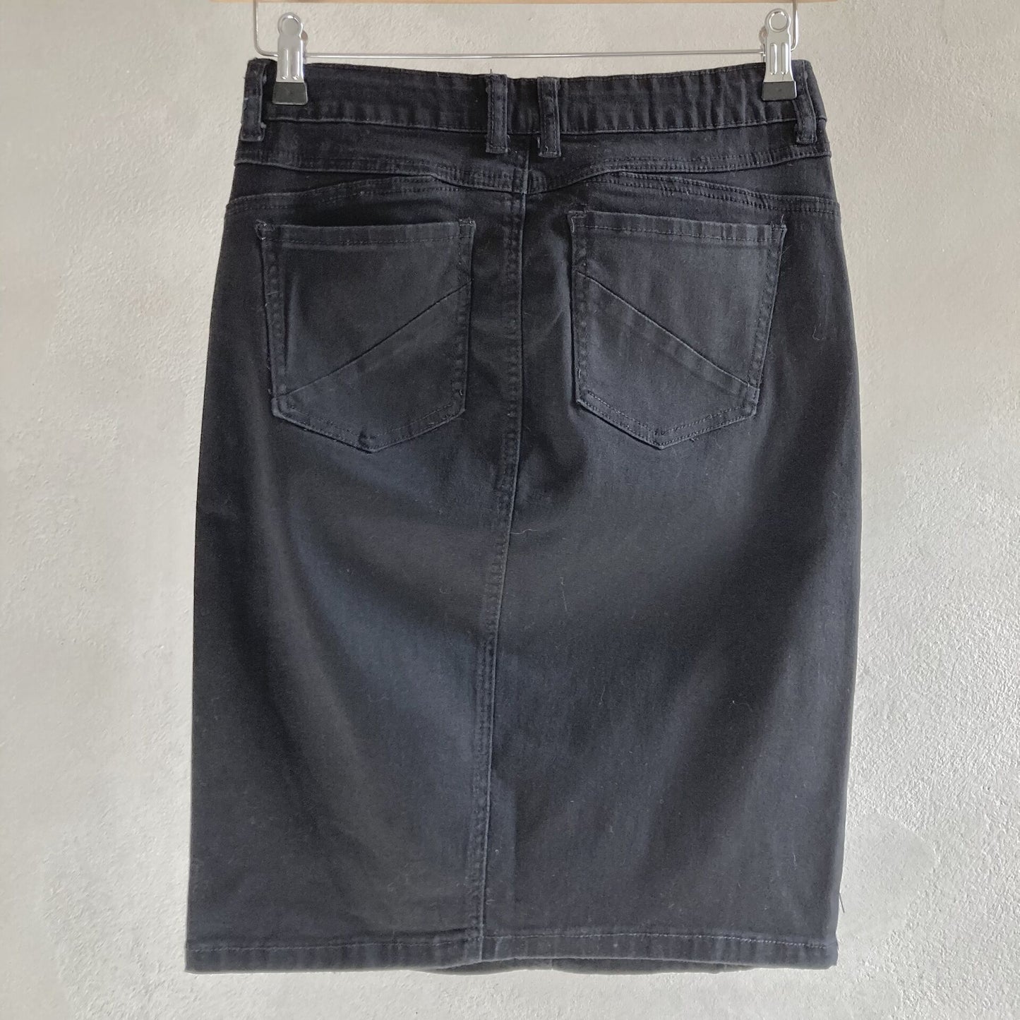 Cellbes Womens Black Denim Skirt Size 38