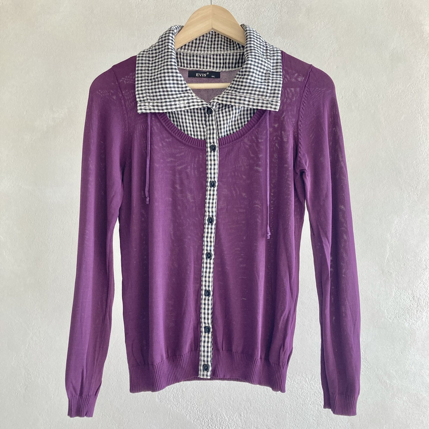 Evis Womens Purple 2in1 Top Size M-L