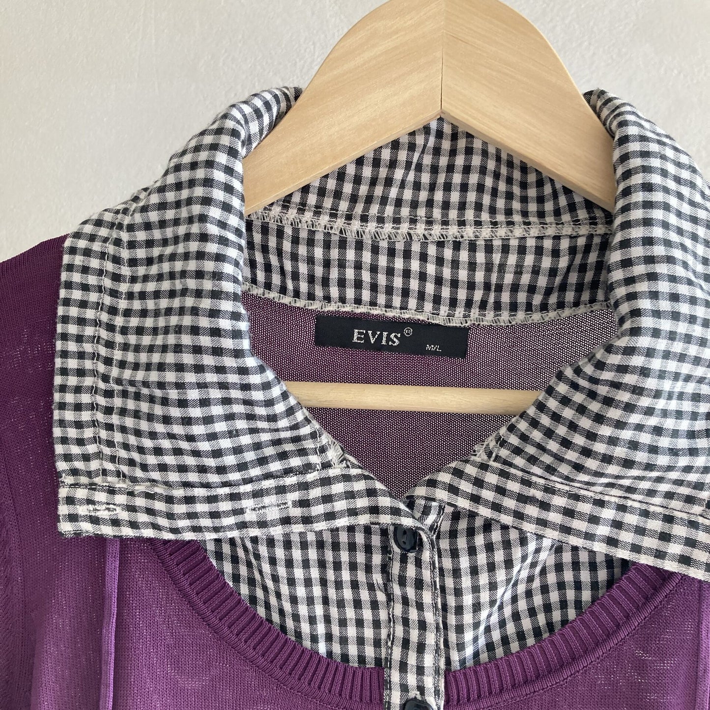 Evis Womens Purple 2in1 Top Size M-L