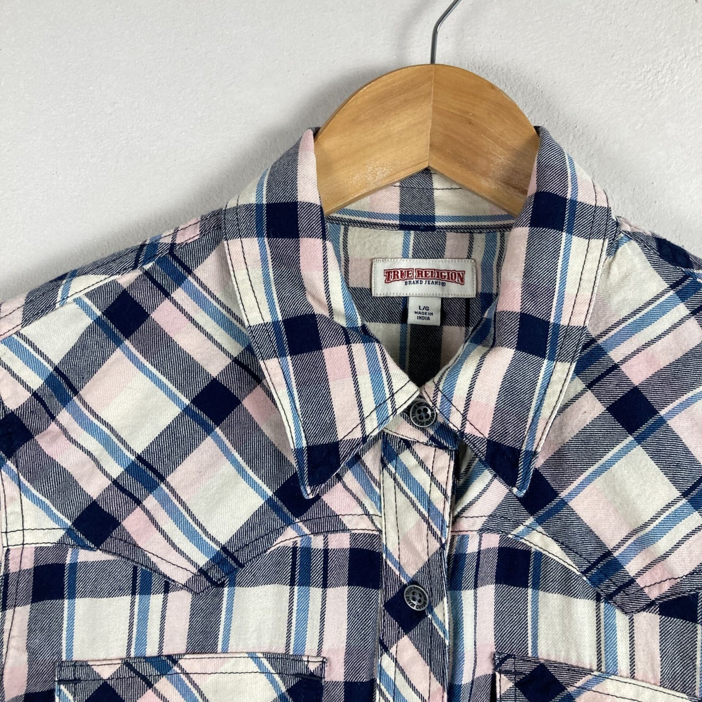 True Religion Womens Check Shirt Size L