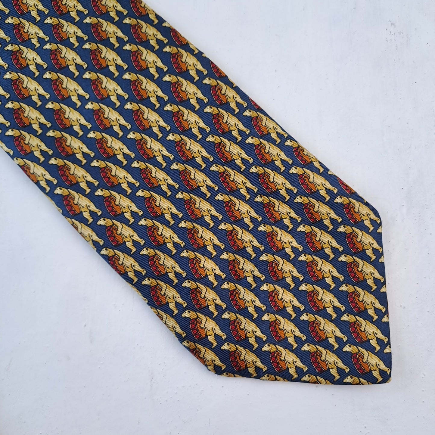 Mens UOMO Polar Bear Design Silk Tie