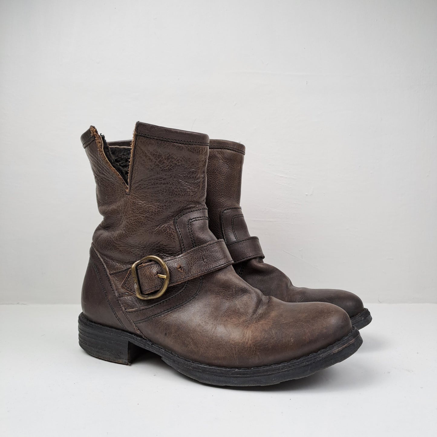 Fiorentini + Baker Womens Brown Biker Ankle Boots Size 36