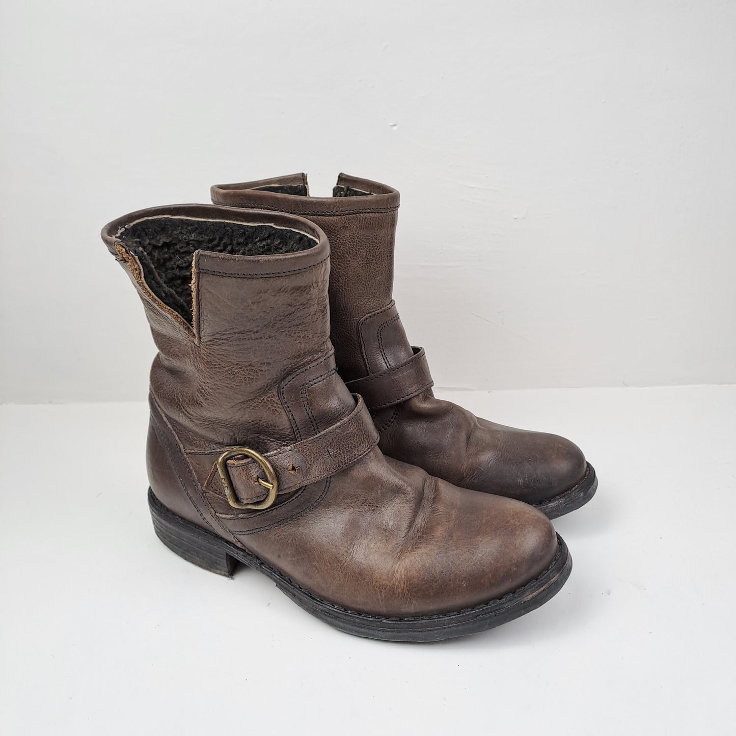 Fiorentini + Baker Womens Brown Biker Ankle Boots Size 36