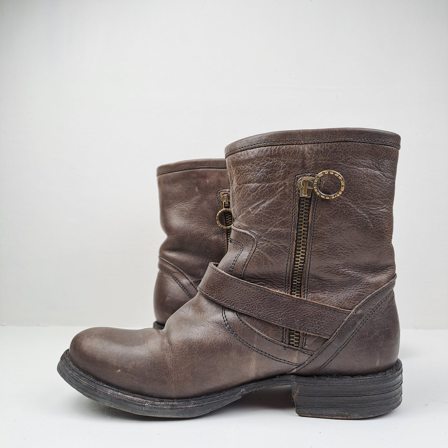 Fiorentini + Baker Womens Brown Biker Ankle Boots Size 36