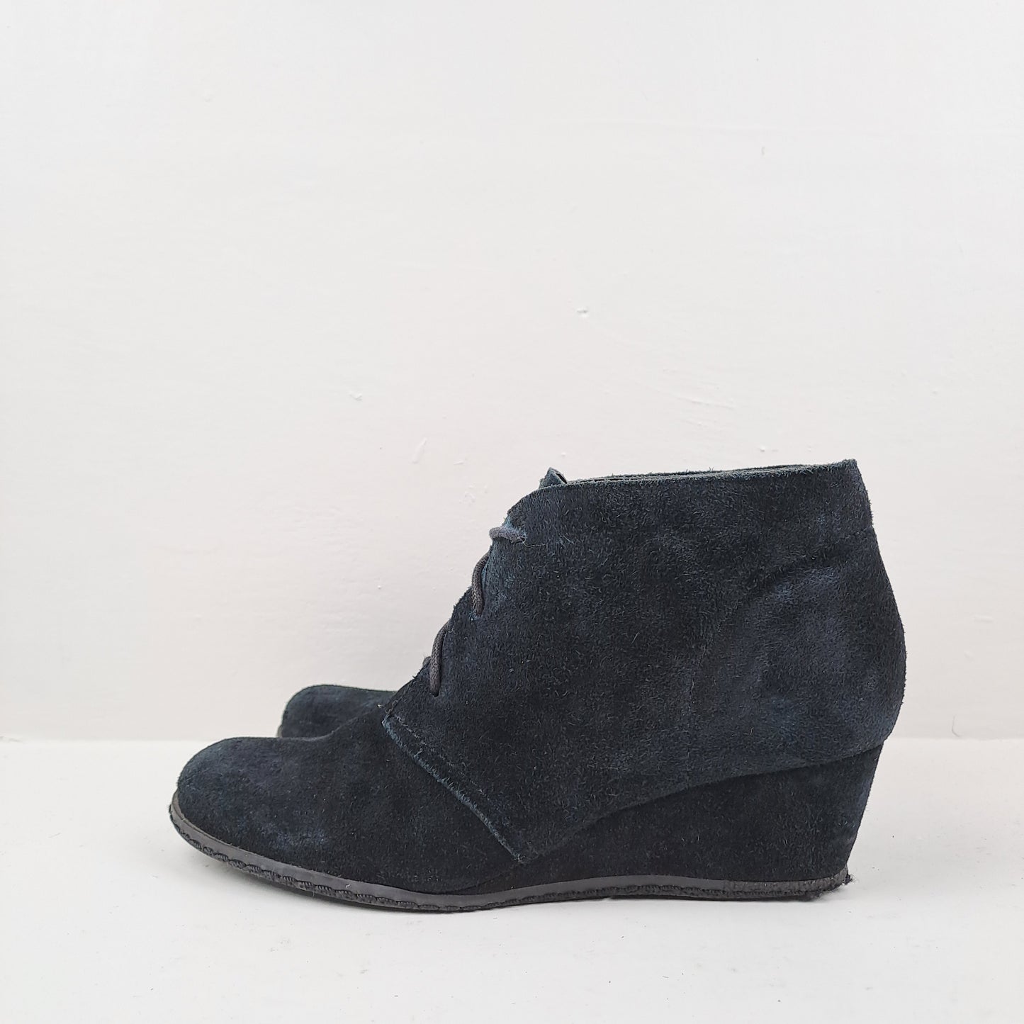 Franco Sarto Womens Black Wedge Heel  Ankle Boots Size 38