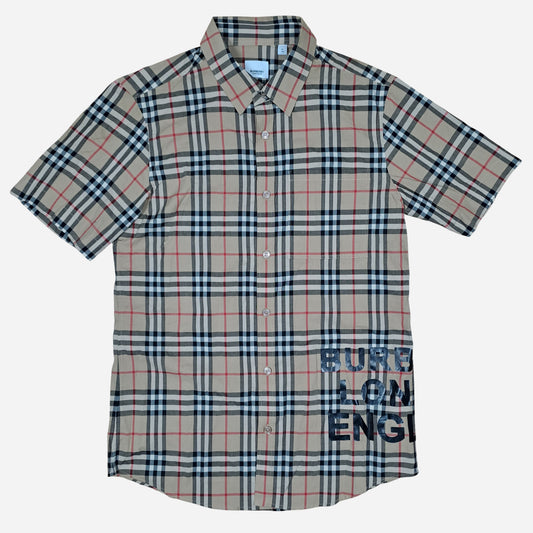 Burberry Mens Casual Nova Check Short Sleeve Shirt Size XL