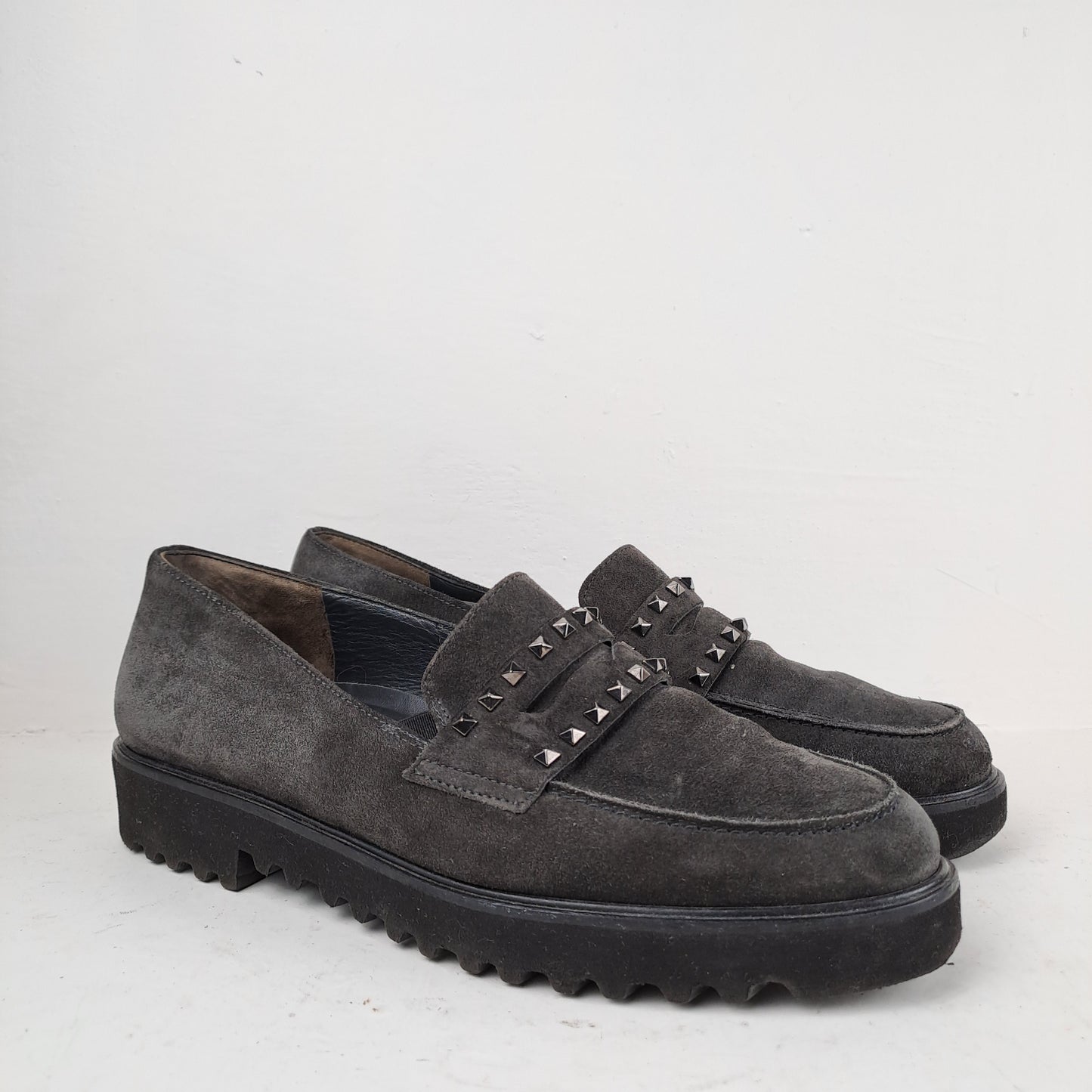 Paul Green Naiste Nahast Hallid Kingad Loafers Suurus 38.5