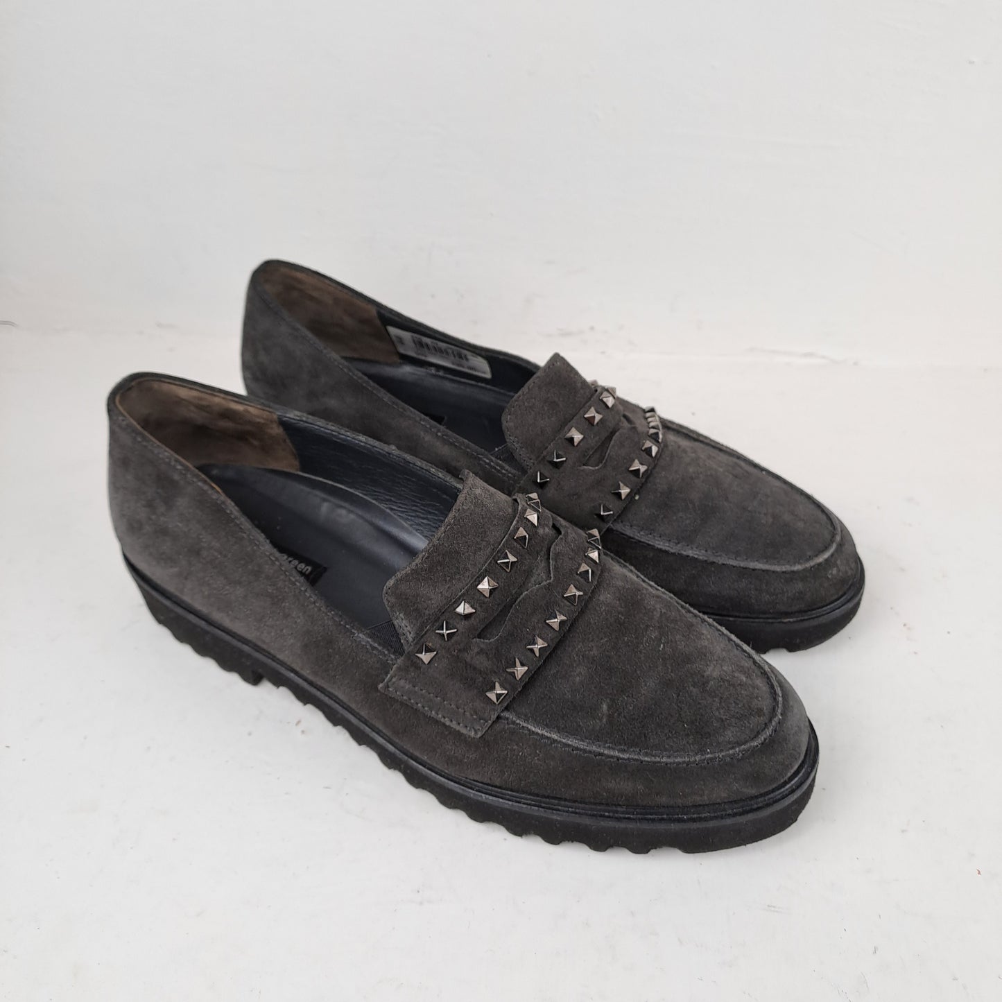 Paul Green Naiste Nahast Hallid Kingad Loafers Suurus 38.5
