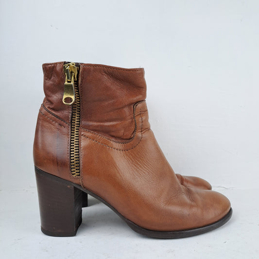 BOCAGE Womens Brown Leather Boots Size 38