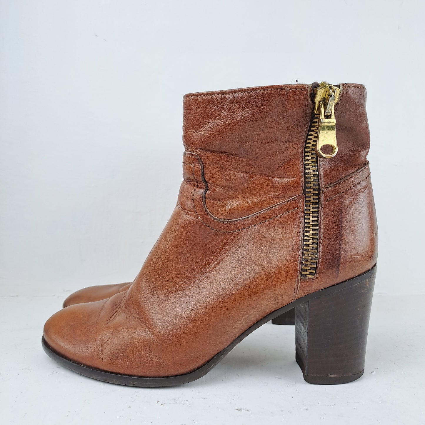 BOCAGE Womens Brown Leather Boots Size 38
