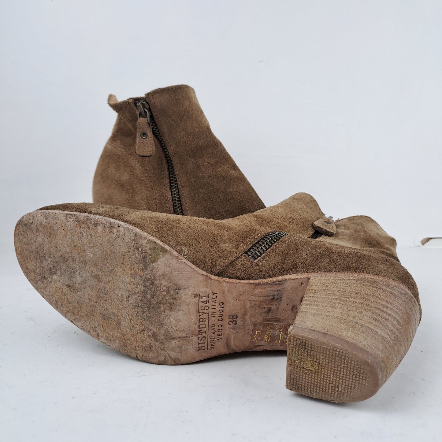 HISTORY 541 Womens Brown Leather Boots Size 38