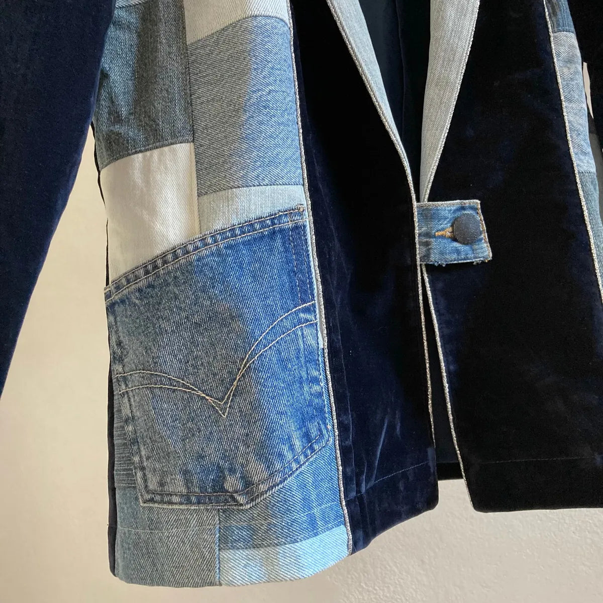 Ladies Velvet Denim Jacket, Blazer Size 40