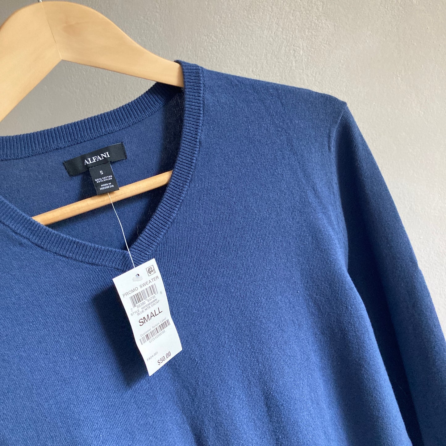 Alfani Mens Blue Jumper Size S