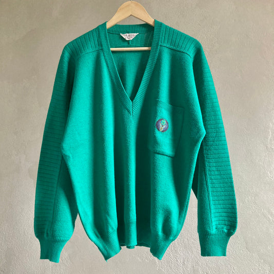 Vintage Mens Woollen Sweater, Pullover Size L