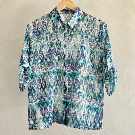 Vintage Womens Half Sleeve Blouse Size XL