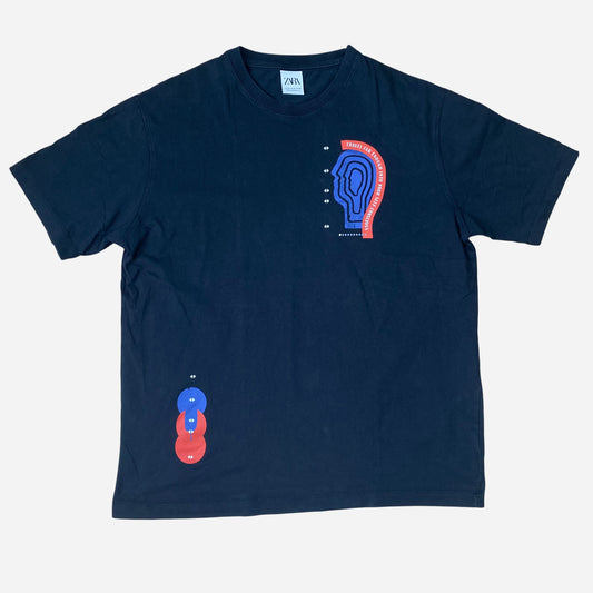 Zara Mens Black T-Shirt Size M