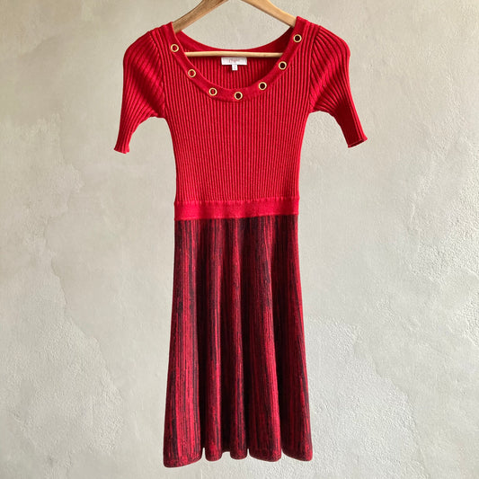 Womens Stretchy Knitted Skater Dress Size XS