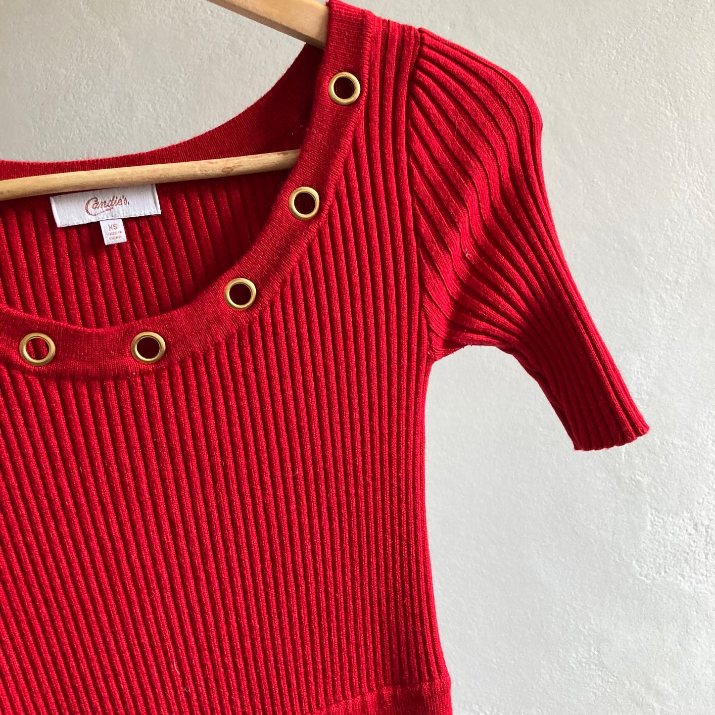 Womens Stretchy Knitted Skater Dress Size XS