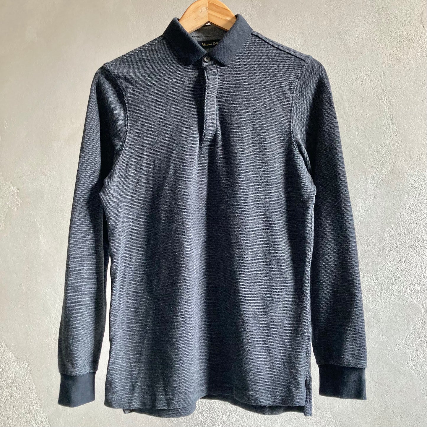 Massimo Dutti Mens Long Sleeve Polo Shirt Size S