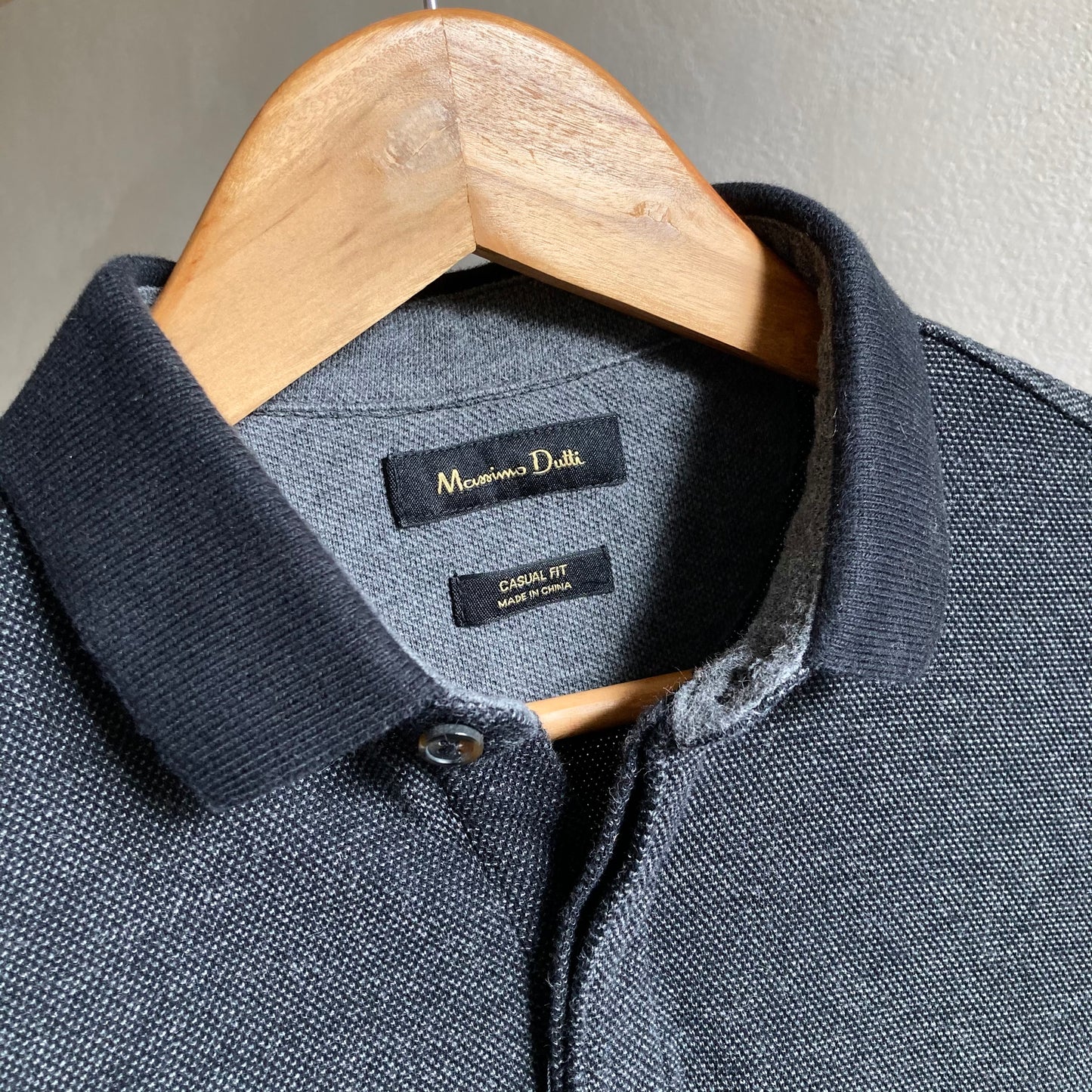 Massimo Dutti Mens Long Sleeve Polo Shirt Size S