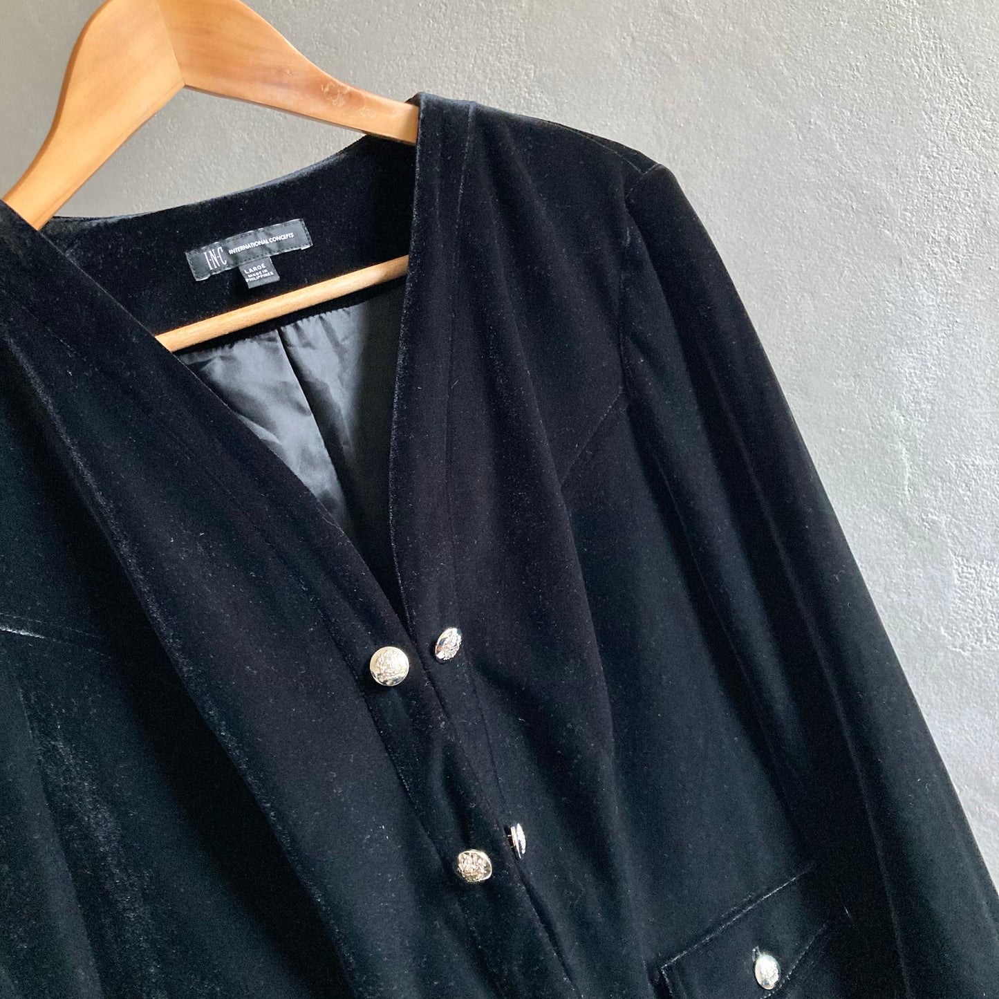 International Concepts Womens Velvet Blazer Size L