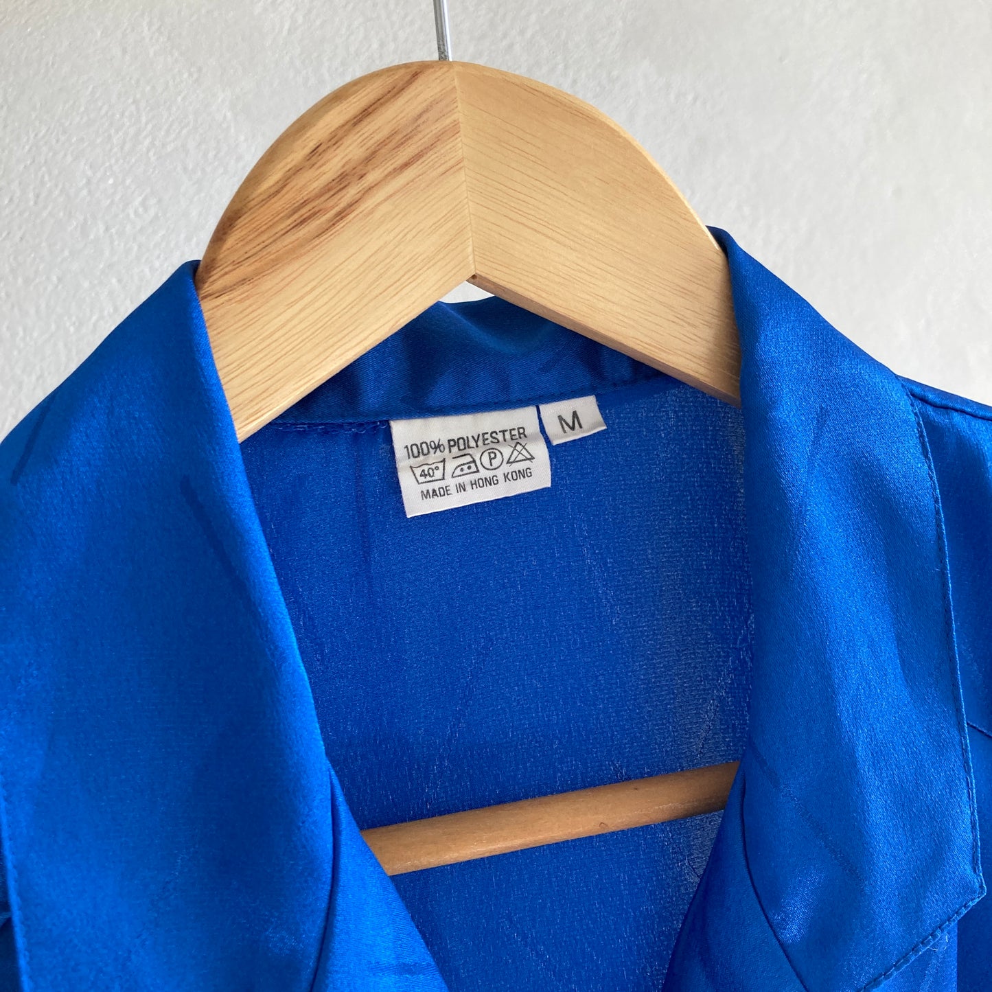 Vintage Naiste Satiin Pluus Suurus M