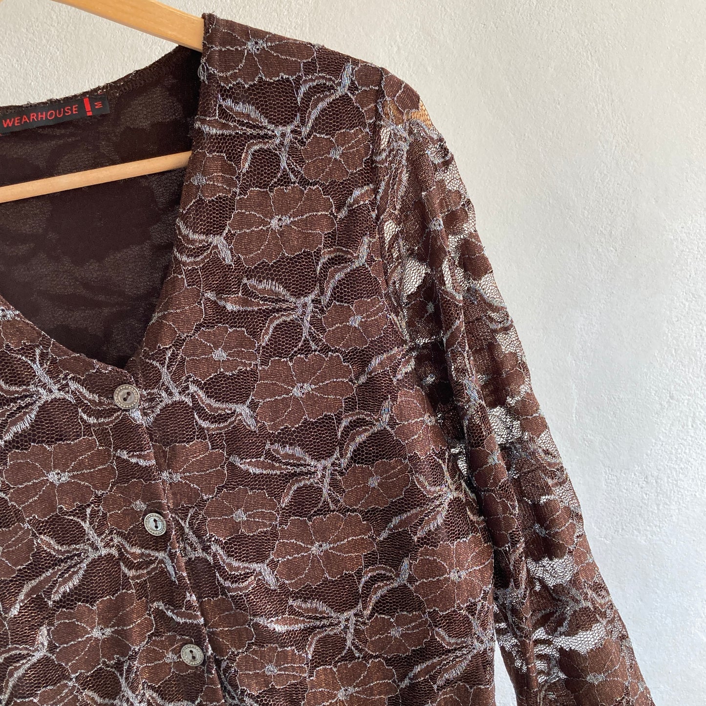 Womens Formal Floral Blouse Size M