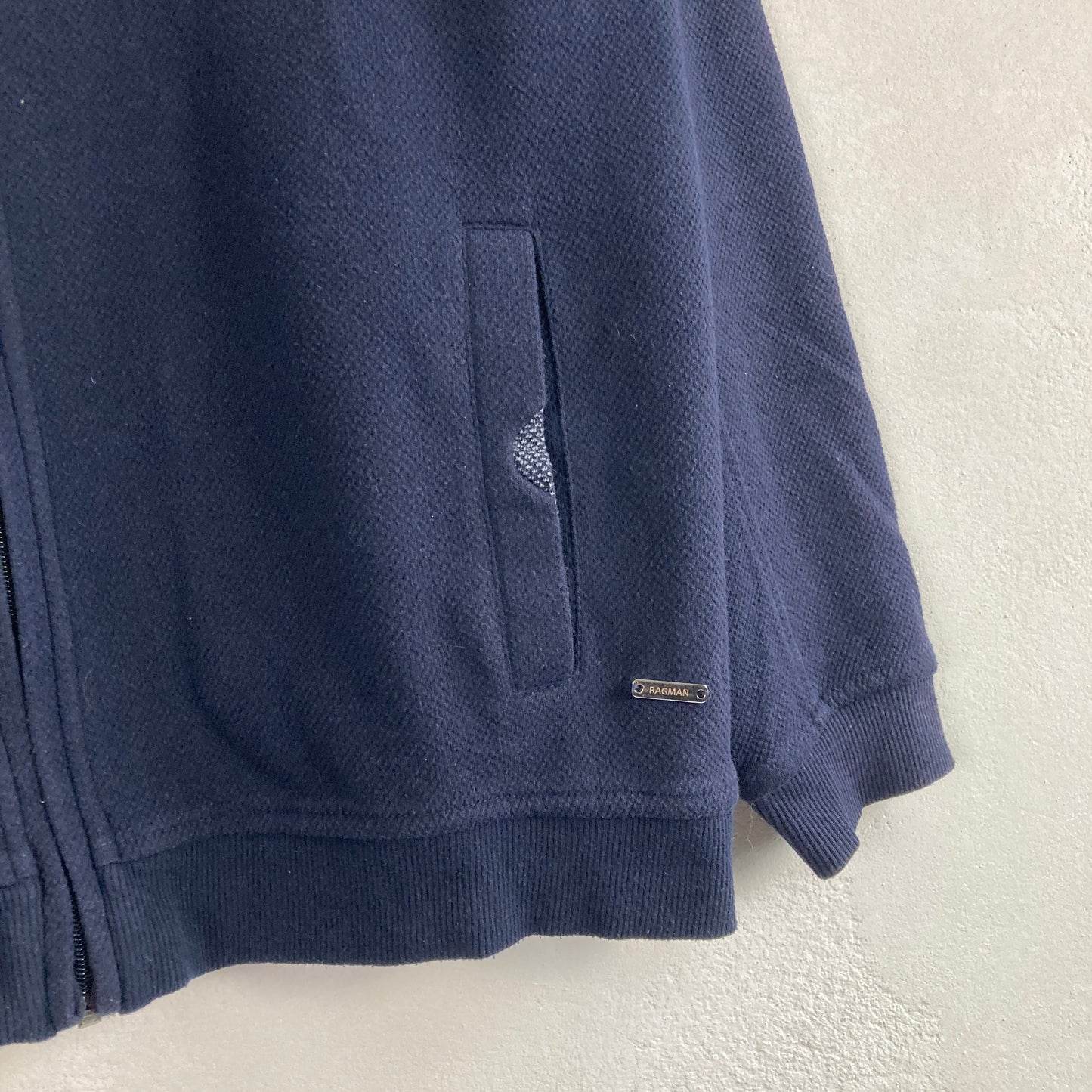 Ragman Mens Zip Up Sweater Size L