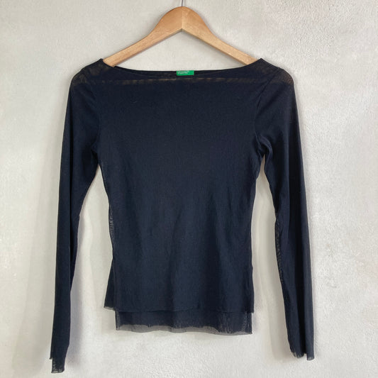 Benetton Womens Sheer Top Size S