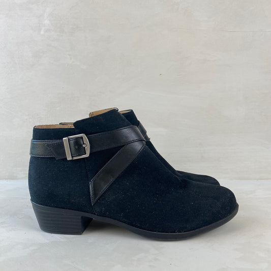 Ladies Black Buckle Ankle Boots Size 37.5