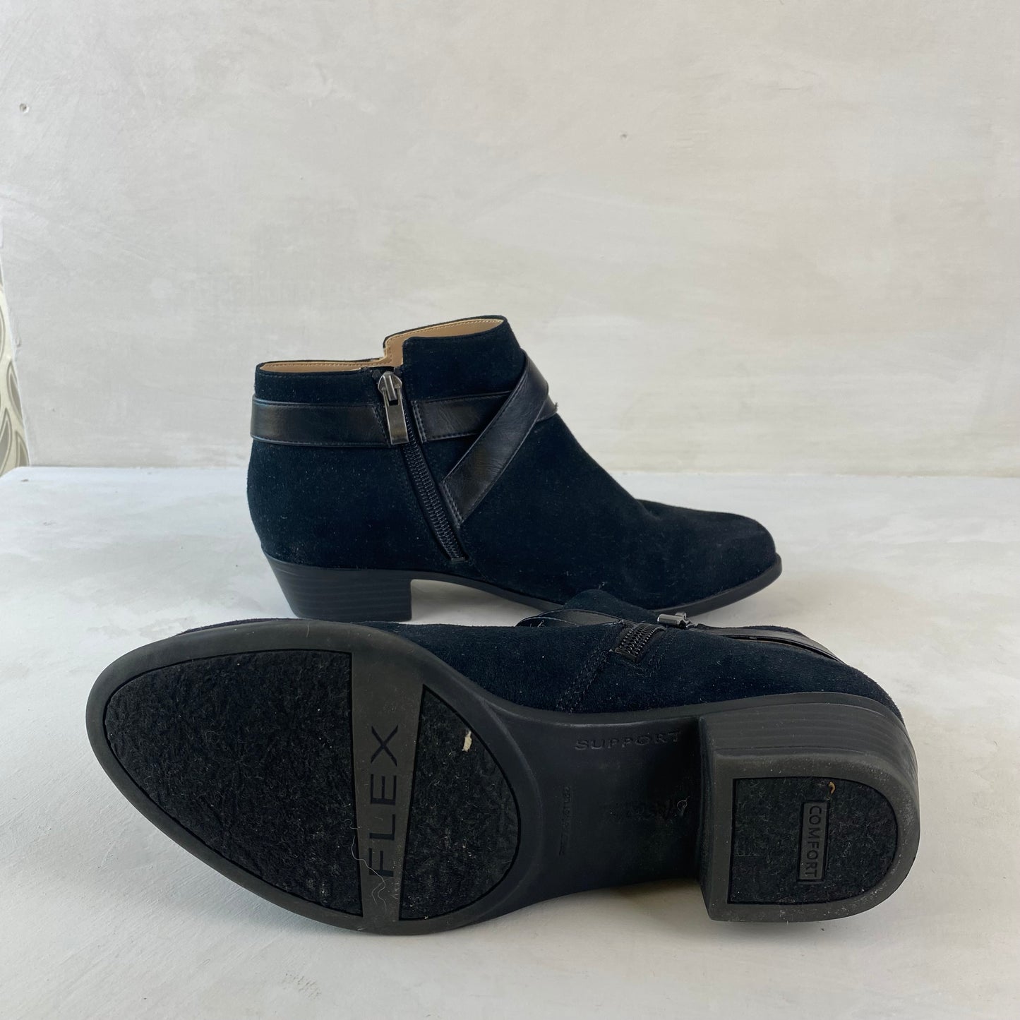 Ladies Black Buckle Ankle Boots Size 37.5