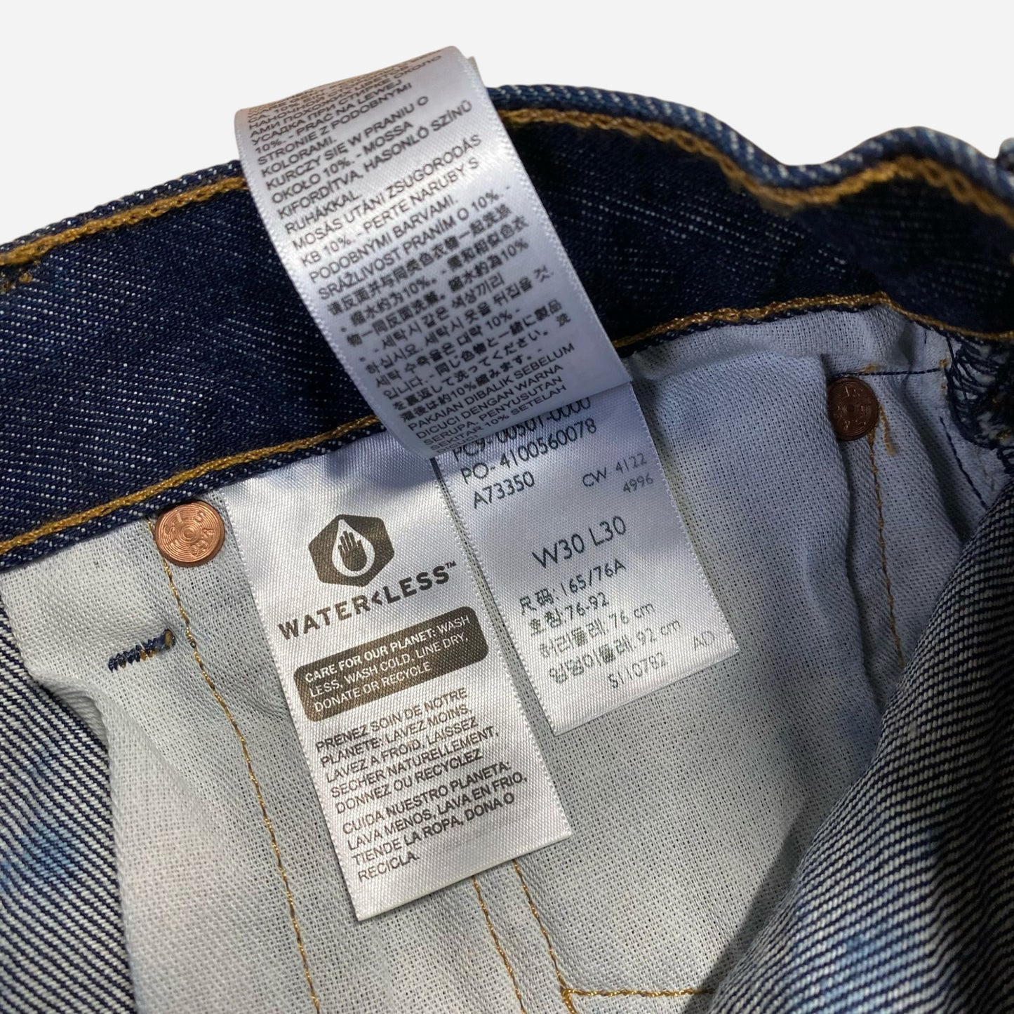 Levis Meeste Waterless 501 Teksad Suurus W30/L30