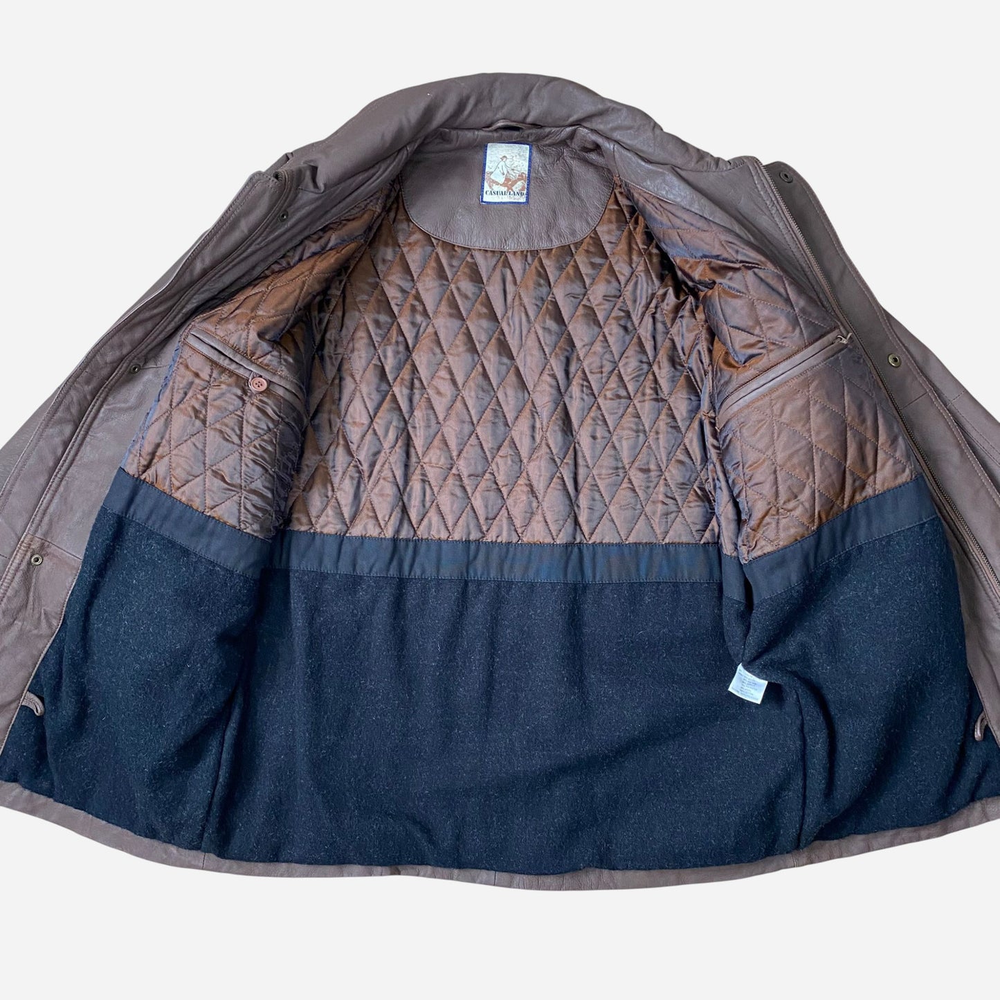 Vintage Casual Land Unisex Nahast Jope Suurus 48