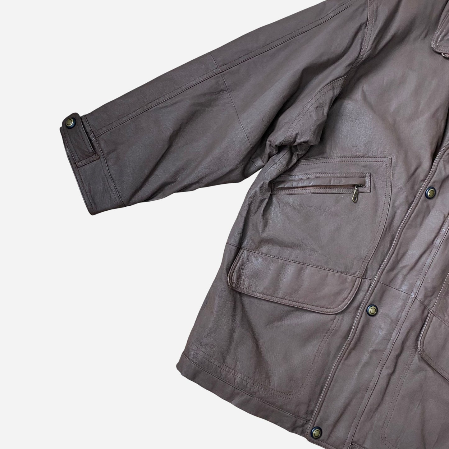 Vintage Casual Land Unisex Nahast Jope Suurus 48