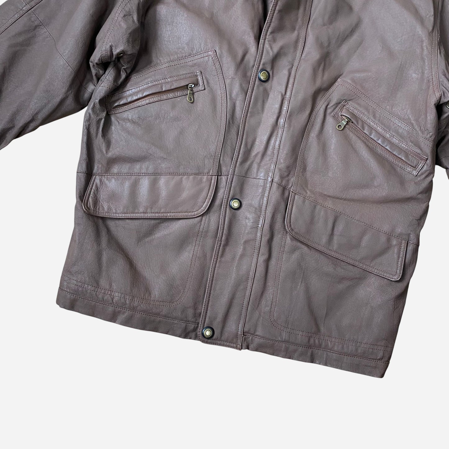Vintage Casual Land Unisex Nahast Jope Suurus 48