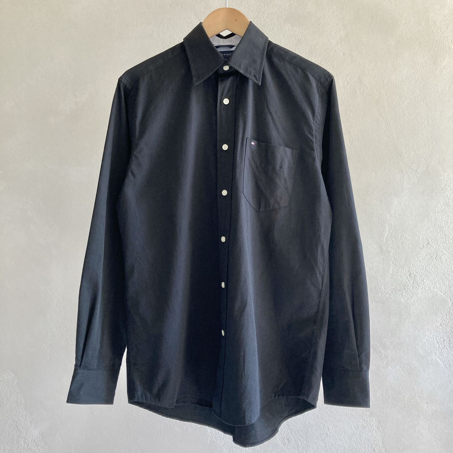 Tommy Hilfiger Mens Casual Black Shirt Size S