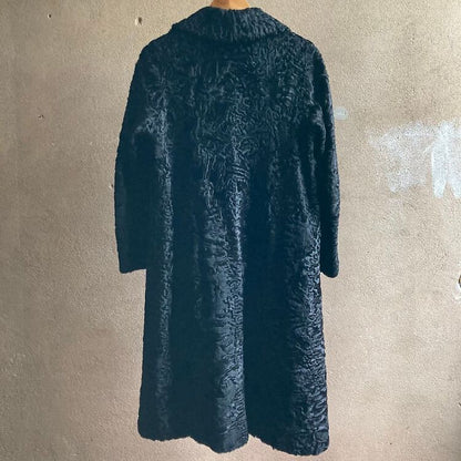 Womens Long Sheep Skin Coat Size 38