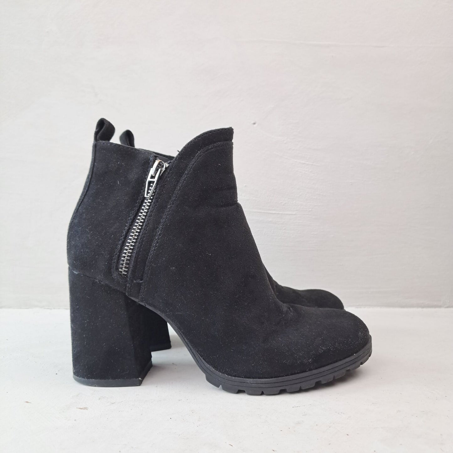 Bershka Womens Black Ankle Boots Size 37