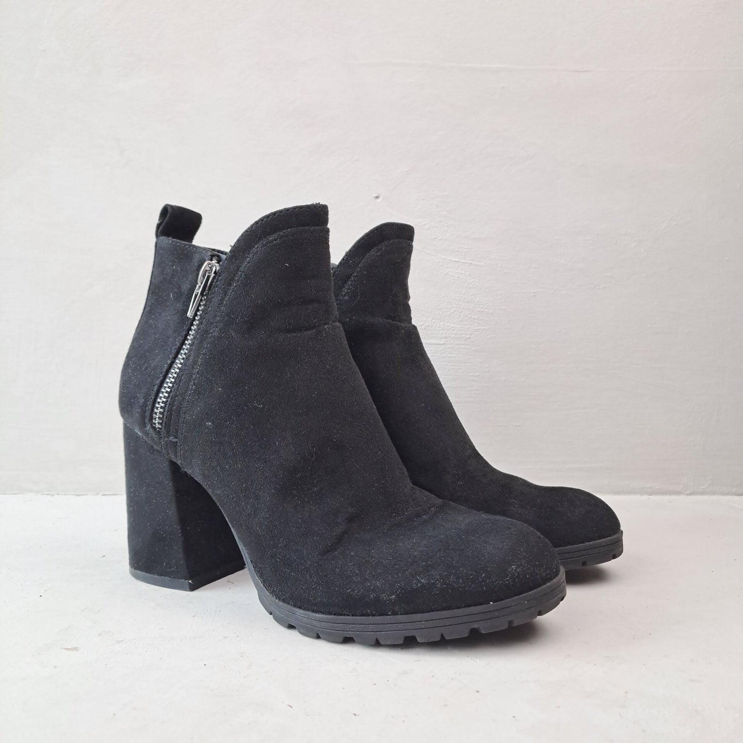 Bershka Womens Black Ankle Boots Size 37