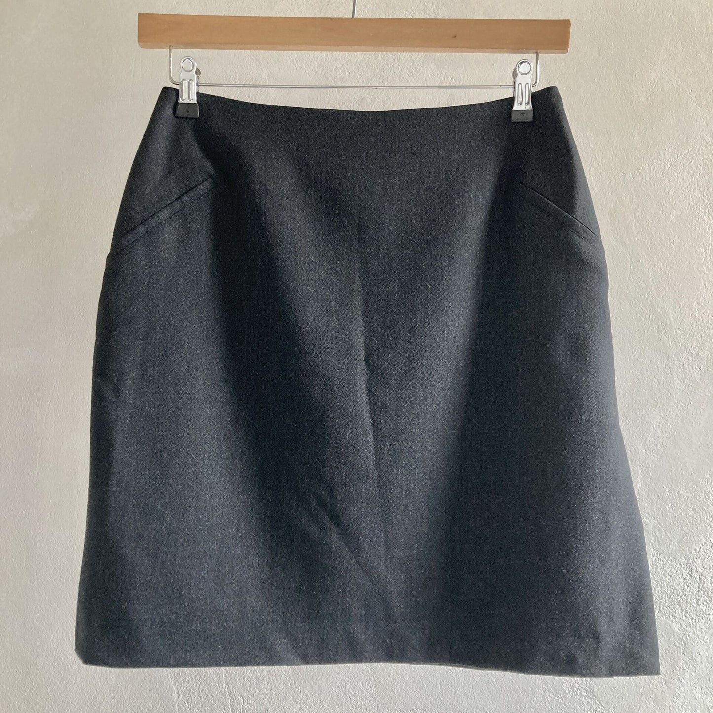 Womens Black Wool Skirt Size 38