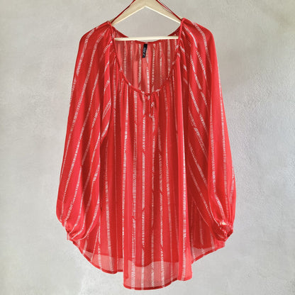 Womens Red Blouse Size 3XL