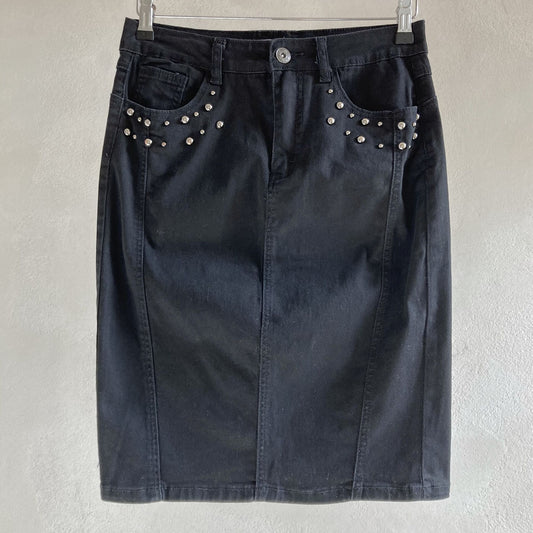 Cellbes Womens Black Denim Skirt Size 38