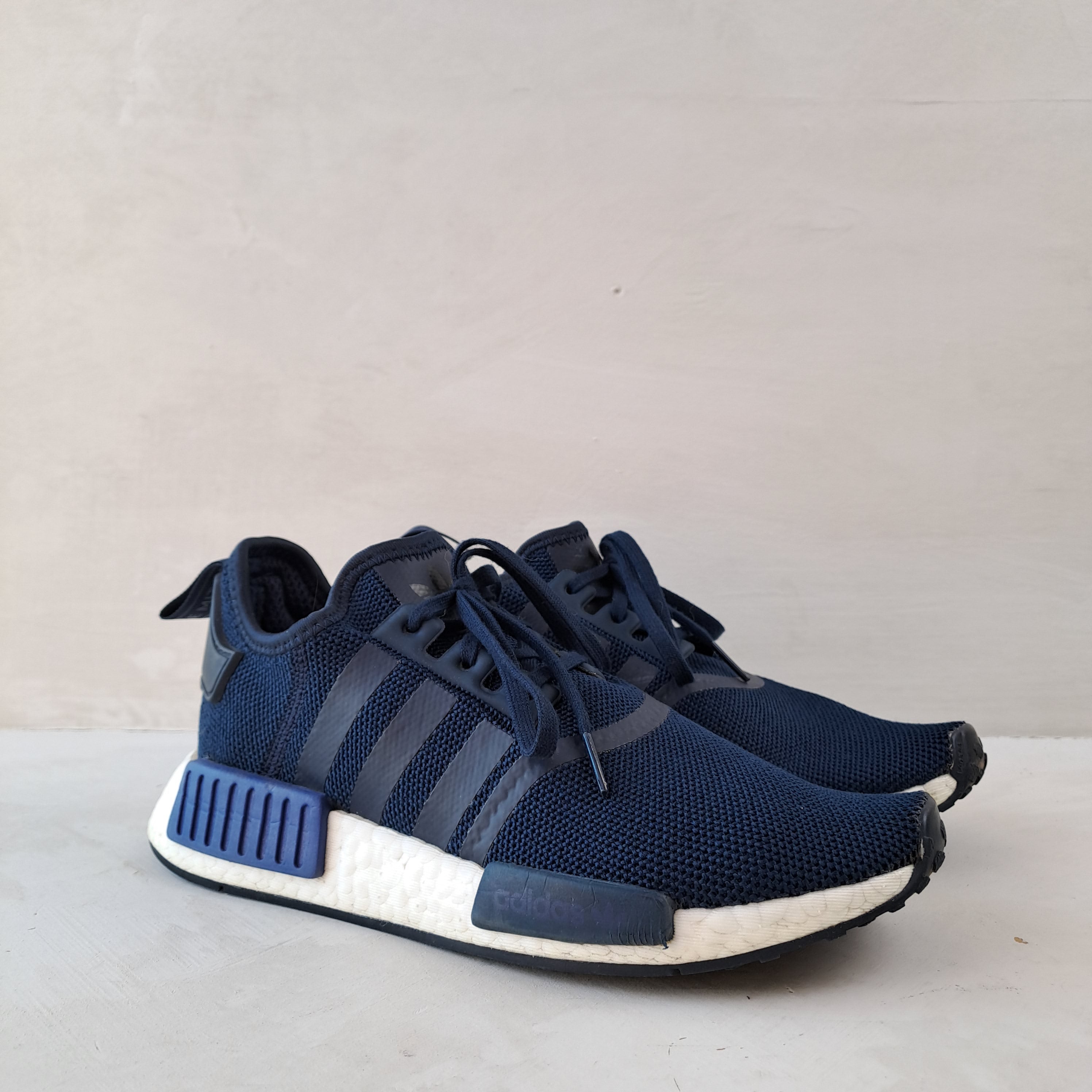 Navy blue cheap nmd shoes