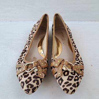 Sperry Womens Leopard Ballet Pumps Size 37