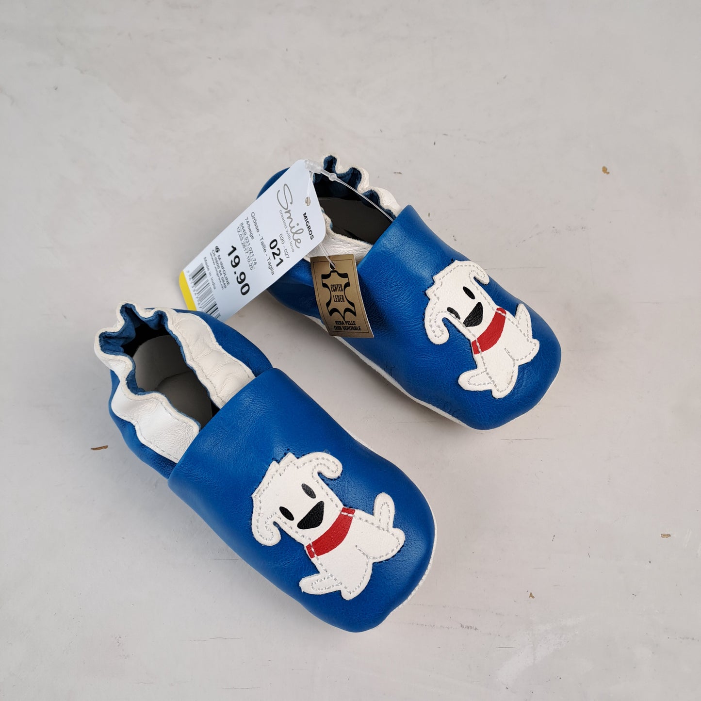 Kids Smile Blue Dog Design Shoes Size 21