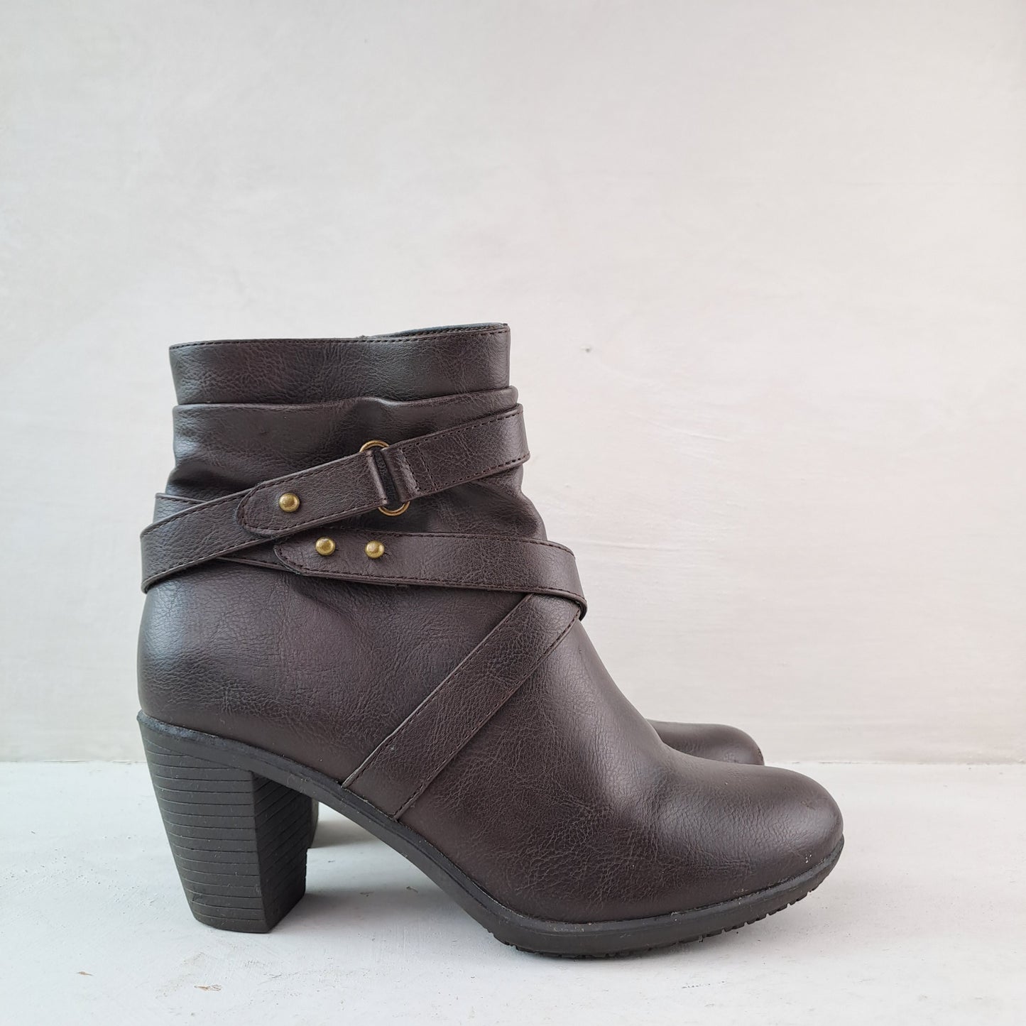 Ladies Brown Comfort Ankle Boots Size 37,5